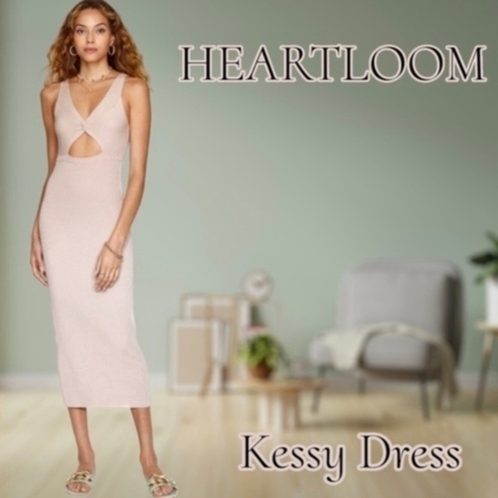 HEARTLOOM Kessy Twist Front Bodycon Dress in Sand
